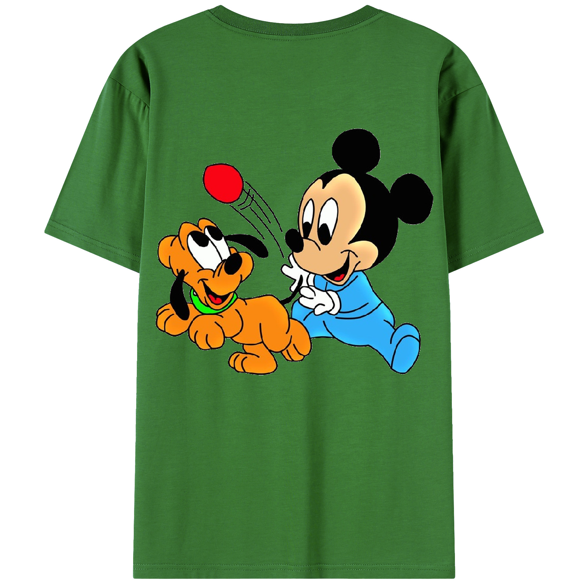 （画像用） ミッキーマウス Mickey Mouse レディース半袖Tシャツ(バックプリント)